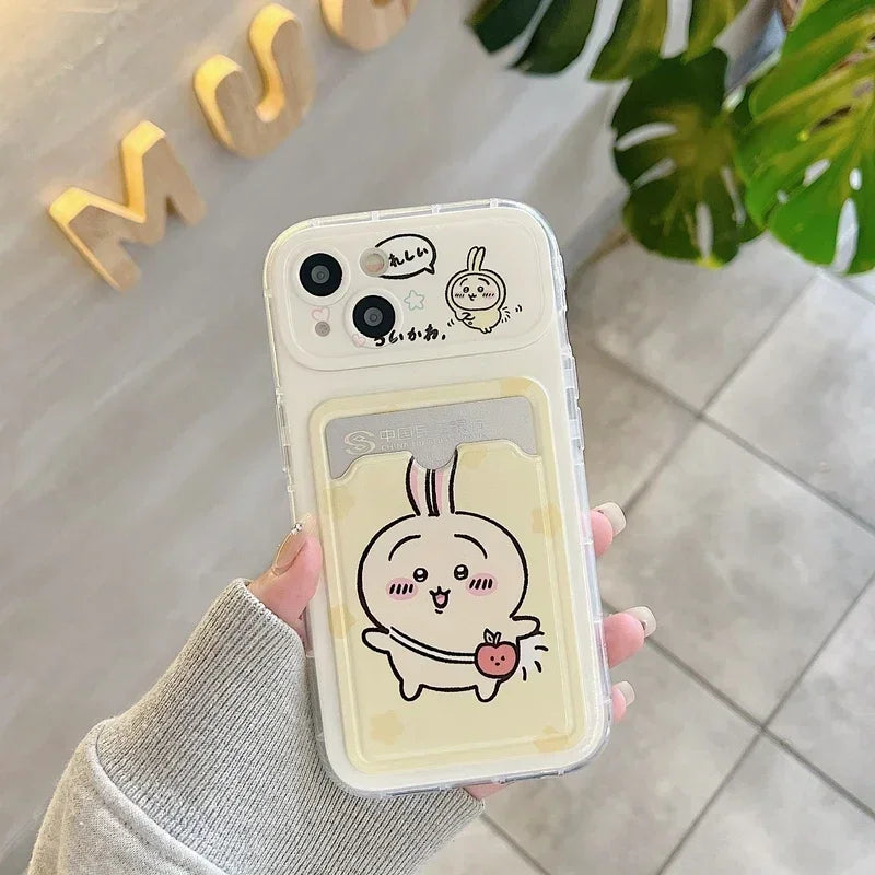 Case Chiikawa – Carteira + Cordão | Estilo Kawaii & Funcionalidade Premium para iPhone