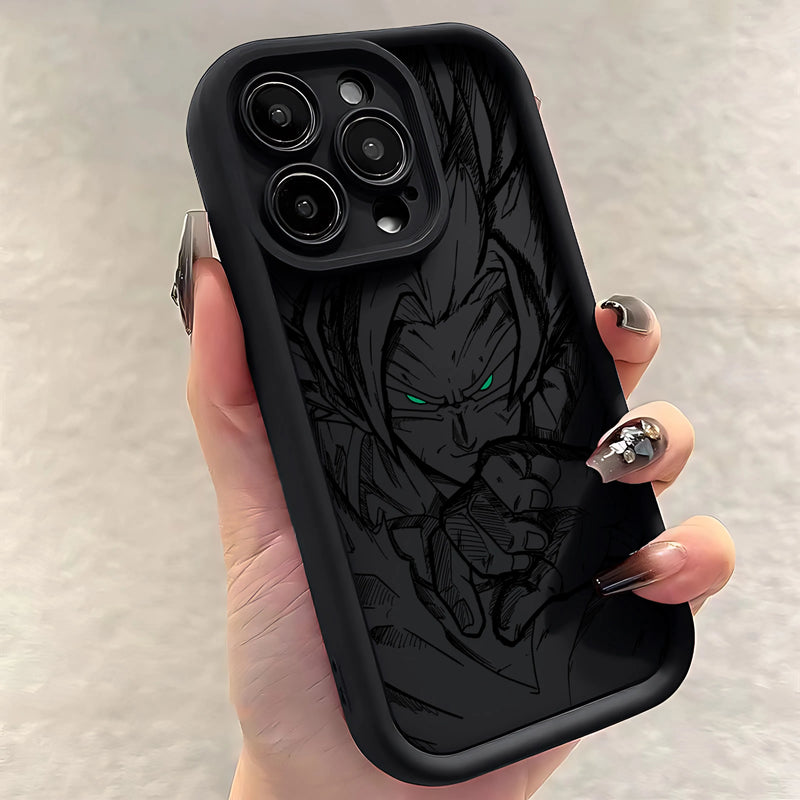 Case Dragon Ball – TPU Premium Preto para iPhone | Estilo Anime & Proteção