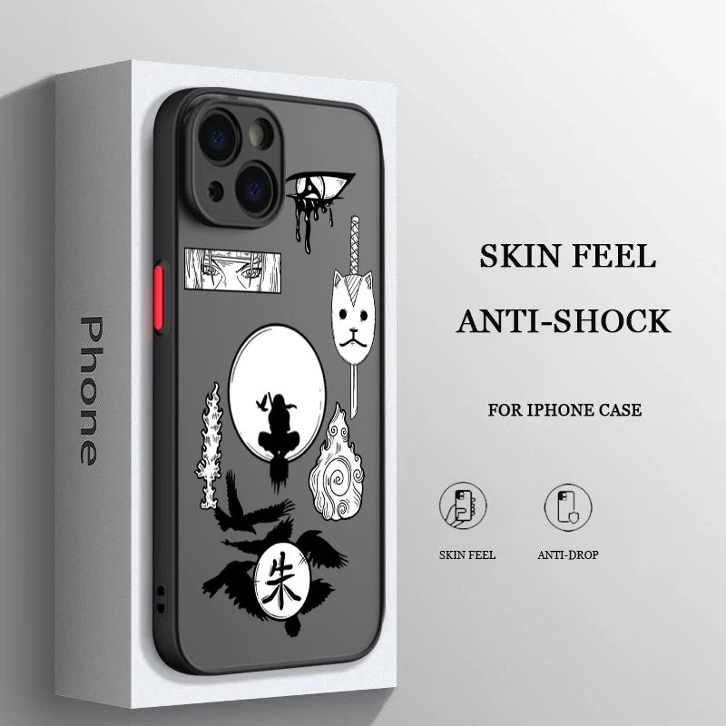 Case Naruto – Nuvem Vermelha Matte Transparente para iPhone | Estilo Premium & Proteção Leve