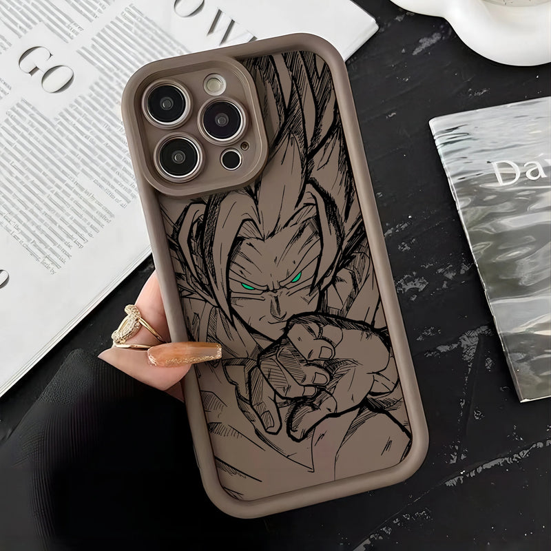 Case Dragon Ball – TPU Premium Preto para iPhone | Estilo Anime & Proteção