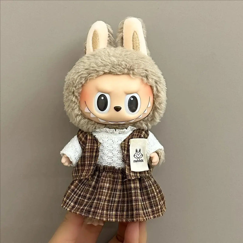 Roupas Labubu – Conjunto de Vestido Casual com Velcro (17cm)