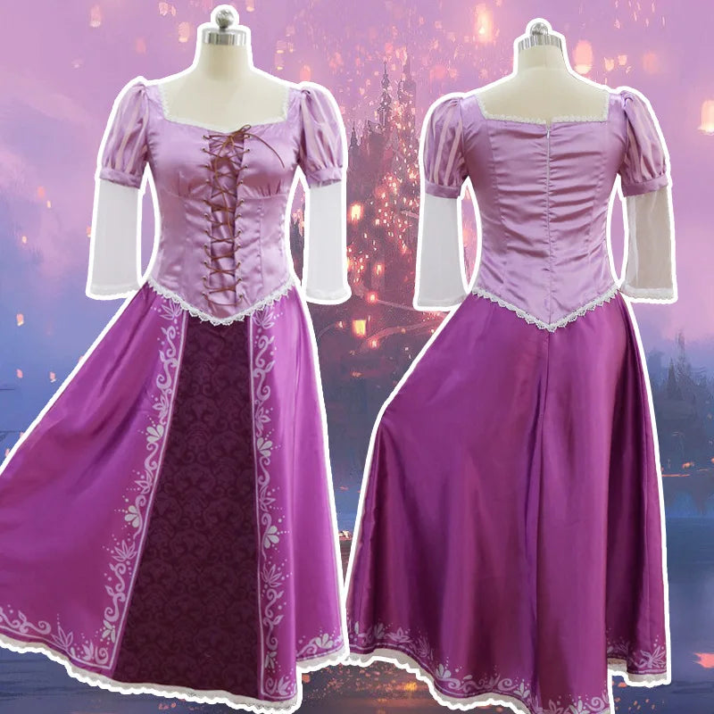 Rapunzel Cosplay – Vestido de Princesa Tangled Longo para Mulheres