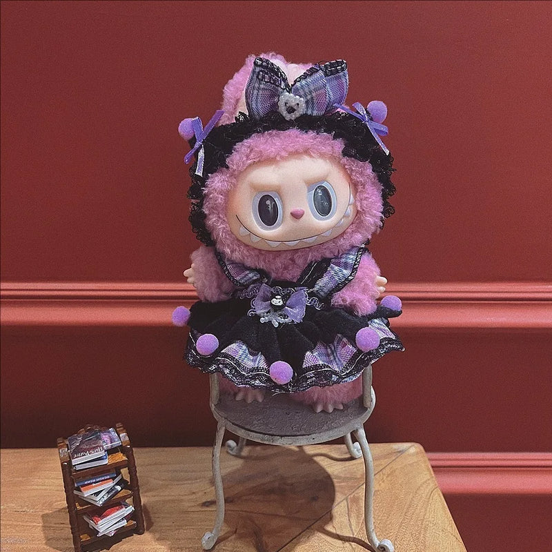 Roupas Labubu – Conjunto de Vestido Casual com Velcro (17cm)