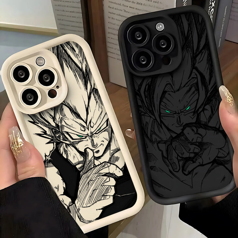 Case Dragon Ball – TPU Premium Preto para iPhone | Estilo Anime & Proteção