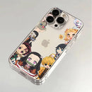 Case Demon Slayer Cute Edition – Transparente Premium para iPhone | TPU Flexível & Proteção