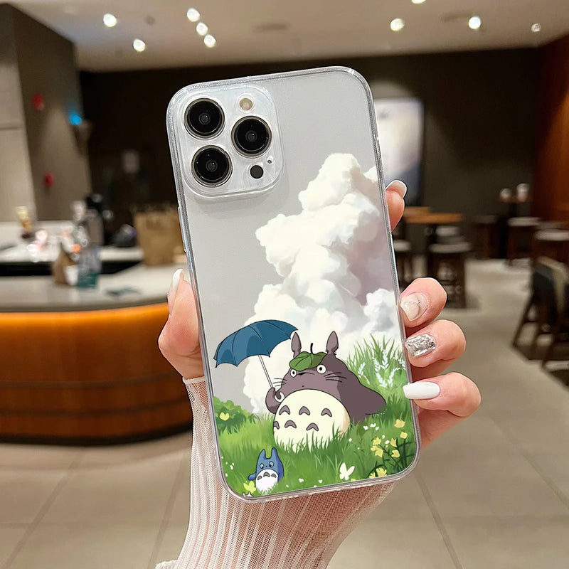 Case Totoro – TPU Transparente Premium para Samsung | Estilo Anime & Proteção Leve