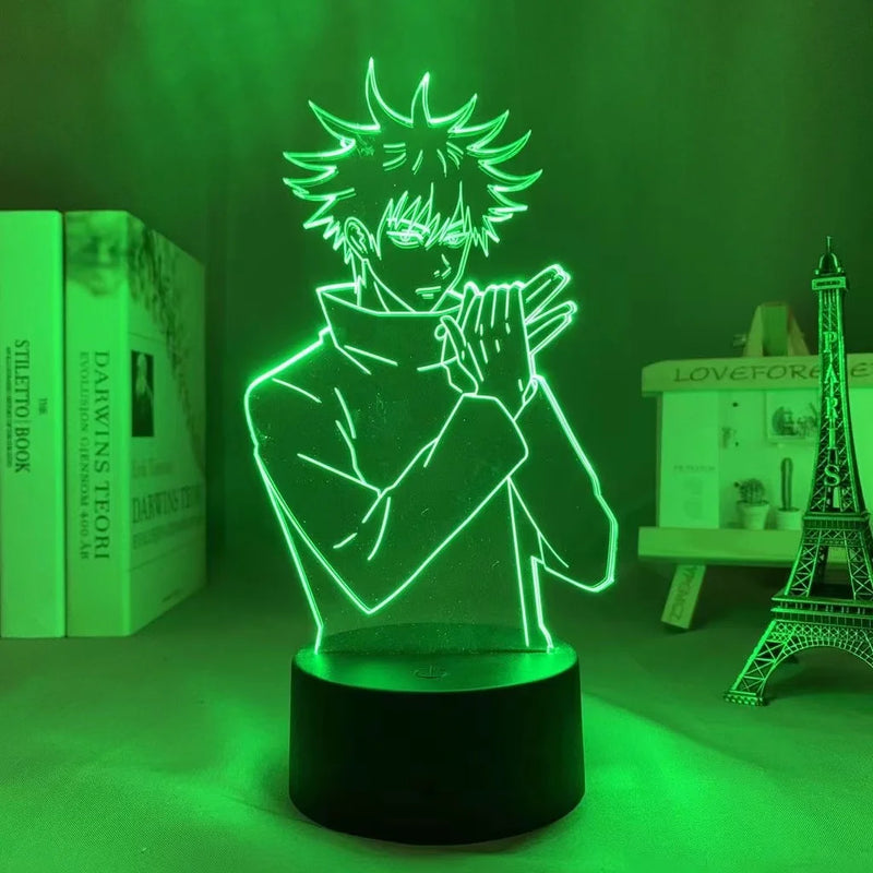 Luminária 3D LED Jujutsu Kaisen – Gojo, Sukuna e Megumi