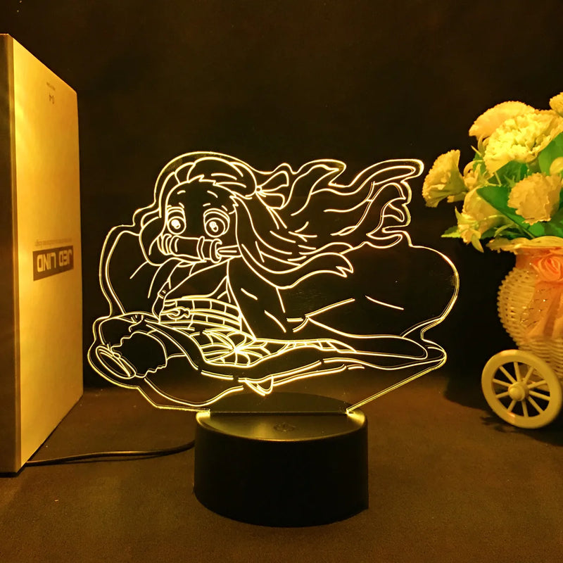 Demon Slayer 3D LED Glowing Acrylic Stand – Kamado Tanjirou & Nezuko