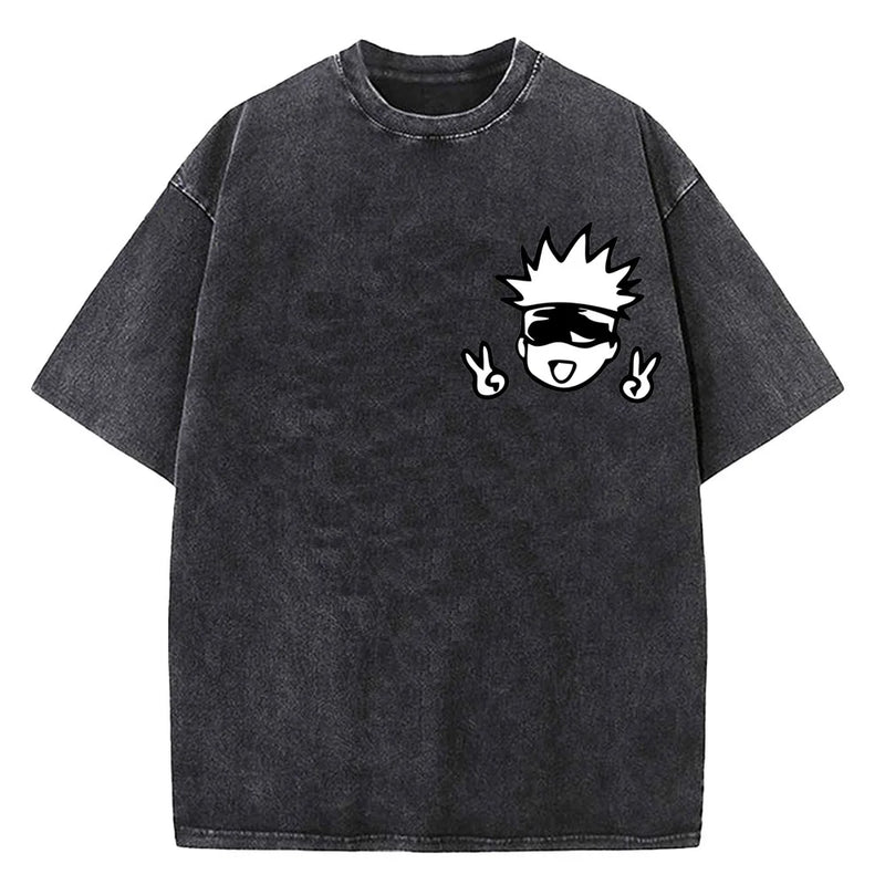 Camiseta Jujutsu Kaisen Gojo Satoru Estilo Vintage Unissex