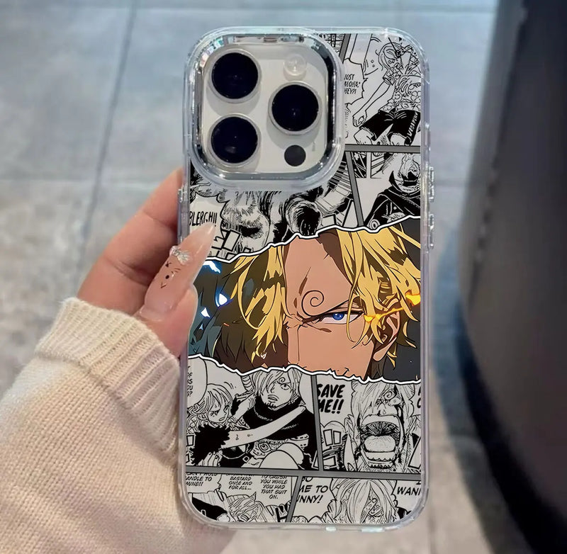 Case One Piece – Luffy Transparent Black Edition para iPhone | Estilo Premium & Proteção Leve