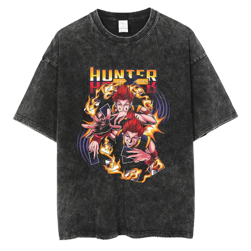 Camiseta Oversized Hunter×Hunter Kurapika Estilo Streetwear Vintage Unissex
