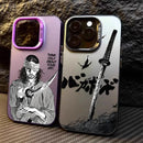 Vagabond Samurai – Capa Premium Anime para iPhone SE4/16E/16/15/14/13/12/11 Pro Max | Plating Matte Antiderrapante