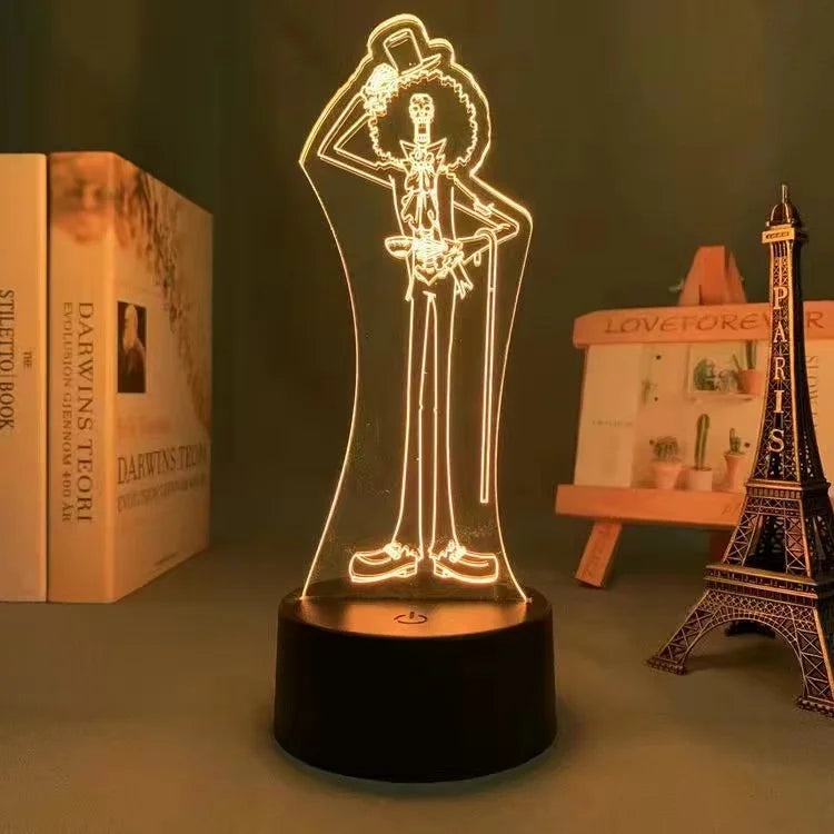 Anime ONE PIECE Led Acrylic Stand Kids Night Light Zoro Luffy Nami Action Figure for Child Bedroom Decoration Desk 3d Lamp Gift