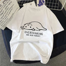 Camiseta Feminina 90s Rock Gato Estilo Harajuku Vintage