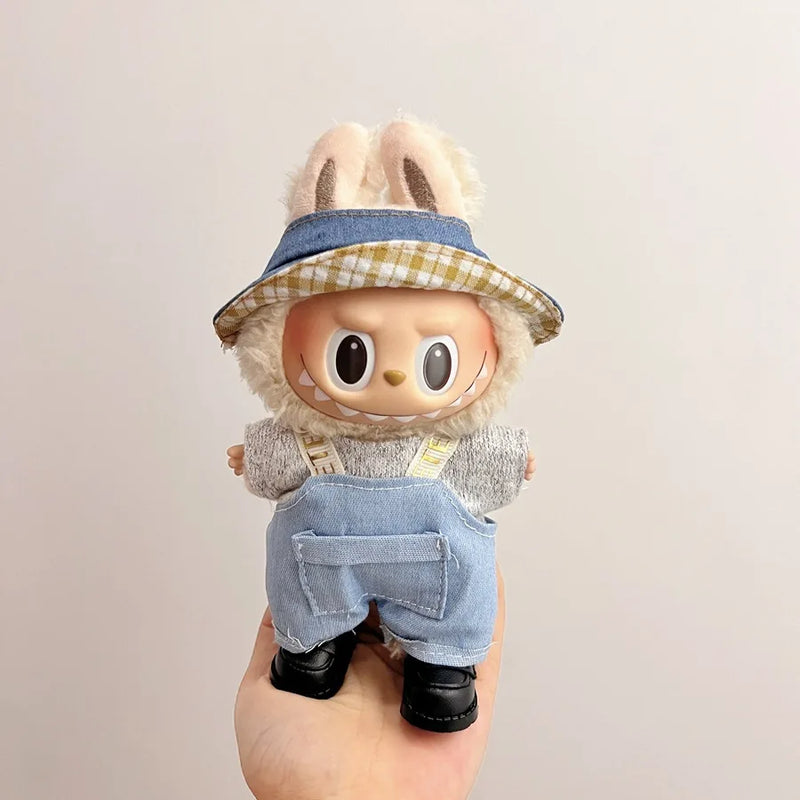 Roupas Labubu – Conjunto de Vestido Casual com Velcro (17cm)