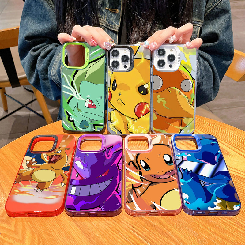 Case Pokémon – Gengar & Pikachu Candy Matte Edition para iPhone | Proteção Antichoque & Acabamento Premium