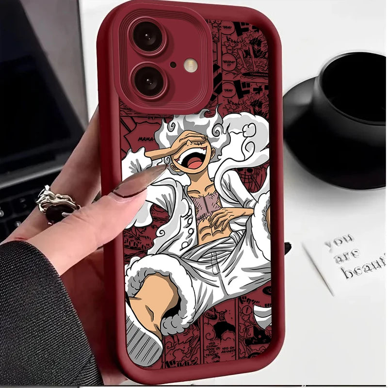 Case One Piece – Silicone Luxo Premium para iPhone | Estilo Anime & Proteção Suave