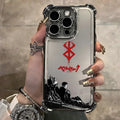 Case Berserk Guts – Anti-Impacto Airbag para iPhone | Acabamento Premium Plating & Estilo Anime