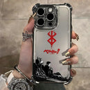 Case Berserk Guts – Anti-Impacto Airbag para iPhone | Acabamento Premium Plating & Estilo Anime