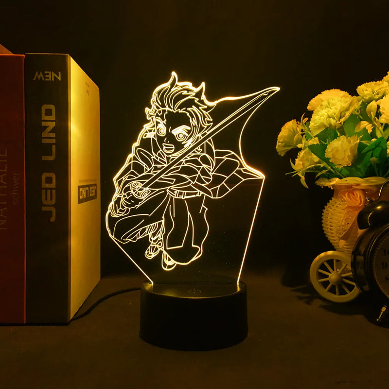 Demon Slayer 3D LED Glowing Acrylic Stand – Kamado Tanjirou & Nezuko