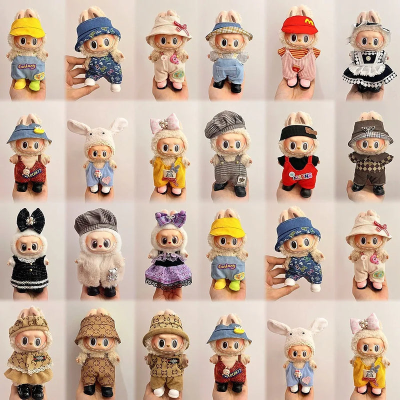 Roupas Labubu – Conjunto de Vestido Casual com Velcro (17cm)