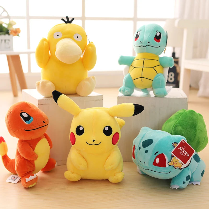 Pelúcia Pokémon – Pikachu / Charizard / Gengar / Squirtle / Eeveelutions 20cm | Fofas, Colecionáveis e Perfeitas para Presentear