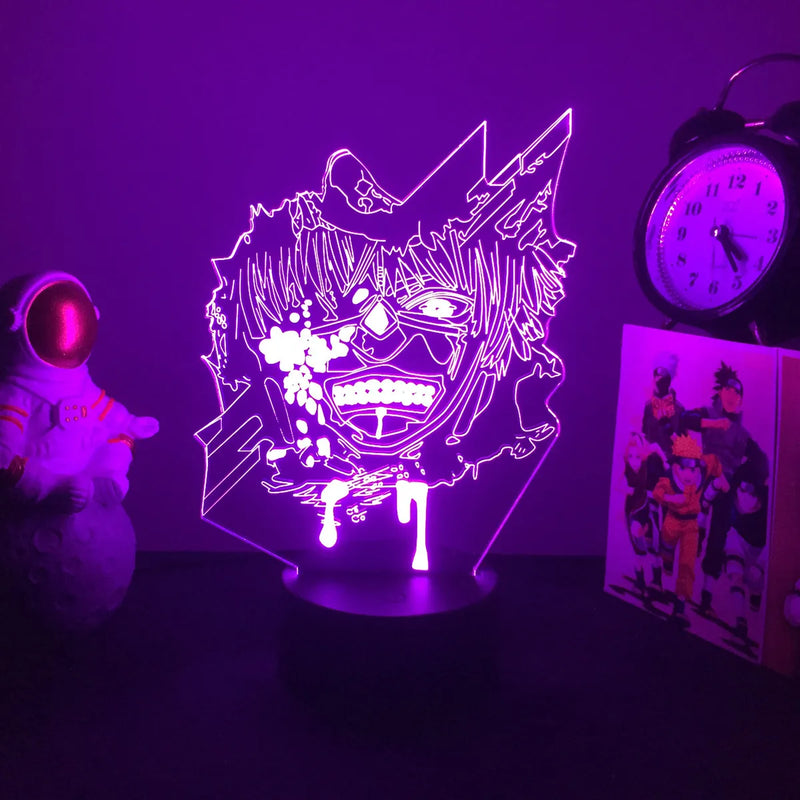 Luminária 3D LED Tokyo Ghoul – Ken Kaneki