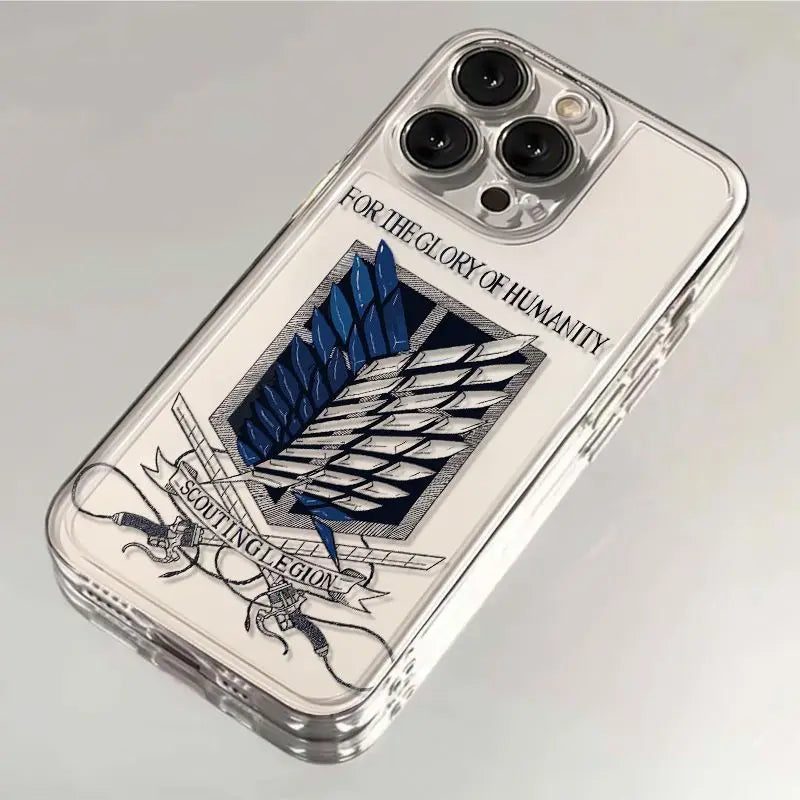 Case Attack on Titan – Transparente Premium para iPhone | TPU Flexível & Proteção