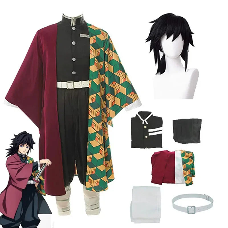 Tomioka Giyuu Cosplay – Kimetsu no Yaiba | Traje Completo + Wig | Adulto & Infantil