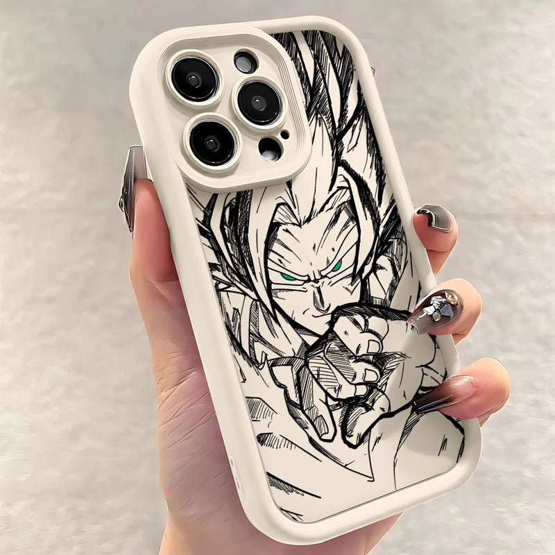Case Dragon Ball – TPU Premium Preto para iPhone | Estilo Anime & Proteção