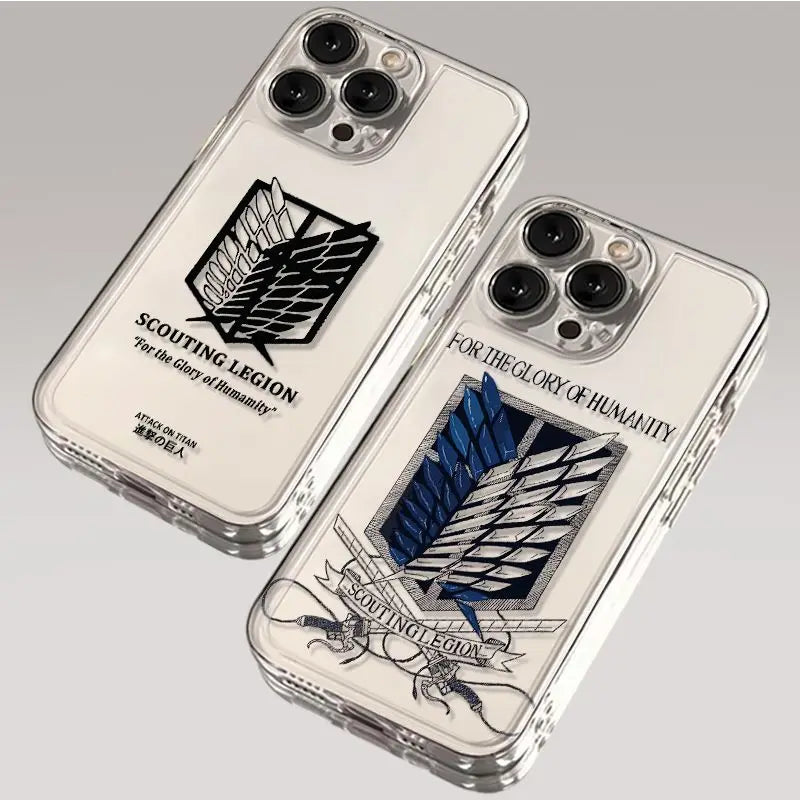 Case Attack on Titan – Transparente Premium para iPhone | TPU Flexível & Proteção