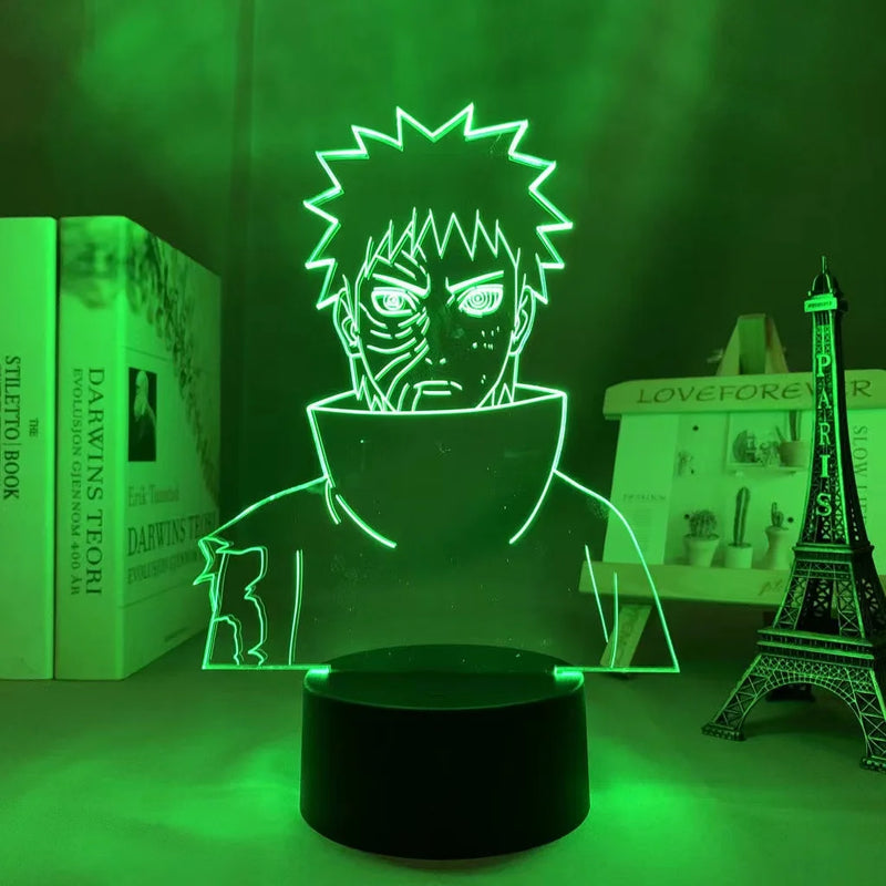 Luminária 3D LED Naruto – Minato Namikaze (Relâmpago Amarelo de Konoha)