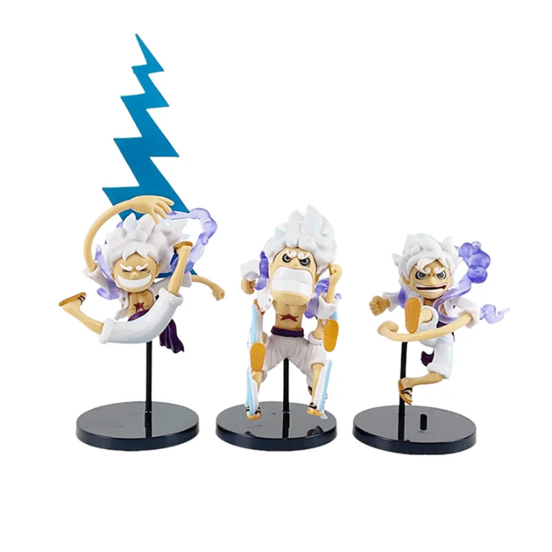 One Piece Figure – 5pcs Q Version GEAR5 Nika Luffy, PVC Colecionável