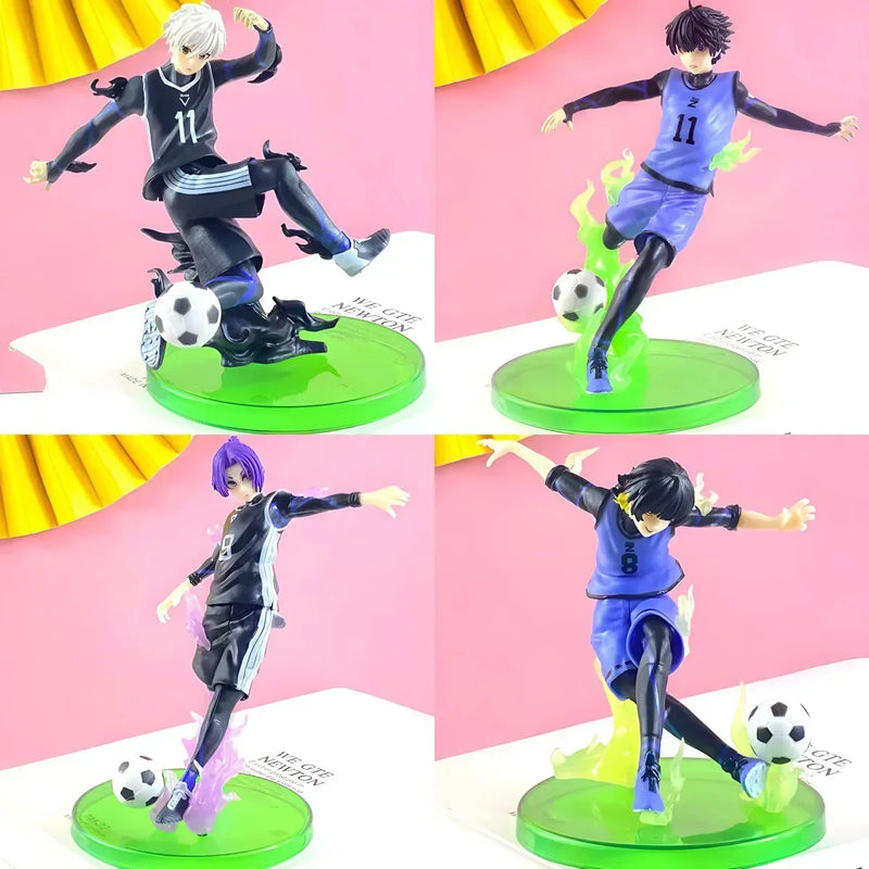 Blue Lock Anime Figures – Isagi, Nagi, Bachira, Mikage, Reo, Bonecas Colecionáveis
