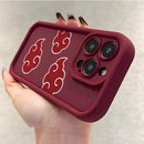 Case Akatsuki – Nuvem Vermelha Soft Shield para iPhone | Estilo Naruto & Proteção Antichoque