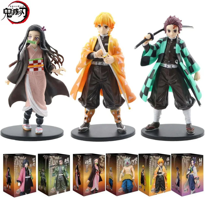 Demon Slayer Figures – Tanjiro, Nezuko, Zenitsu & Inosuke, Figures Colecionáveis