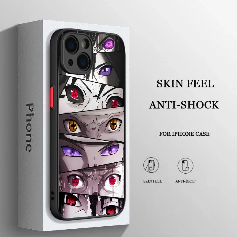 Case Naruto – Nuvem Vermelha Matte Transparente para iPhone | Estilo Premium & Proteção Leve