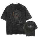 Camiseta Masculina Oversized Demon Slayer Rengoku Kyoujurou Estilo Harajuku Vintage