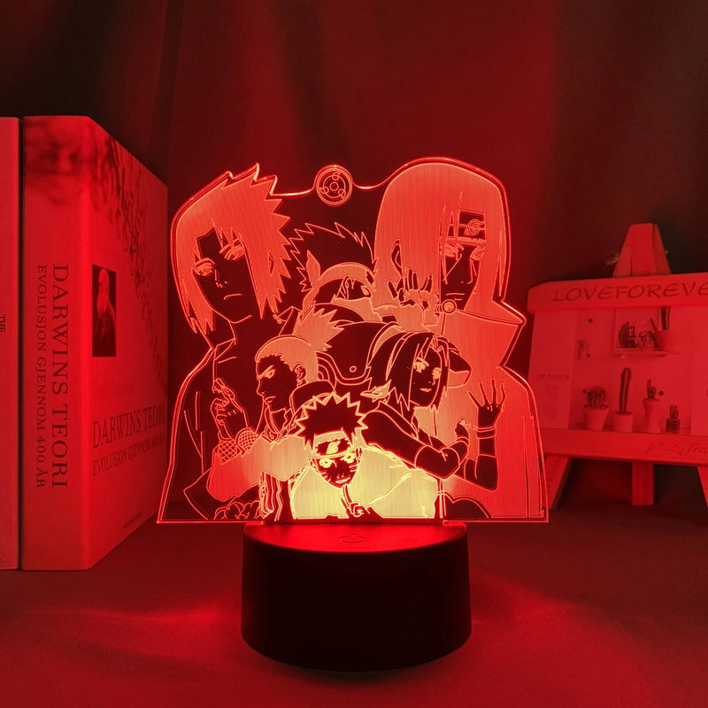 Luminária 3D LED Naruto Uzumaki – Time 7 (Sasuke, Kakashi, Naruto)