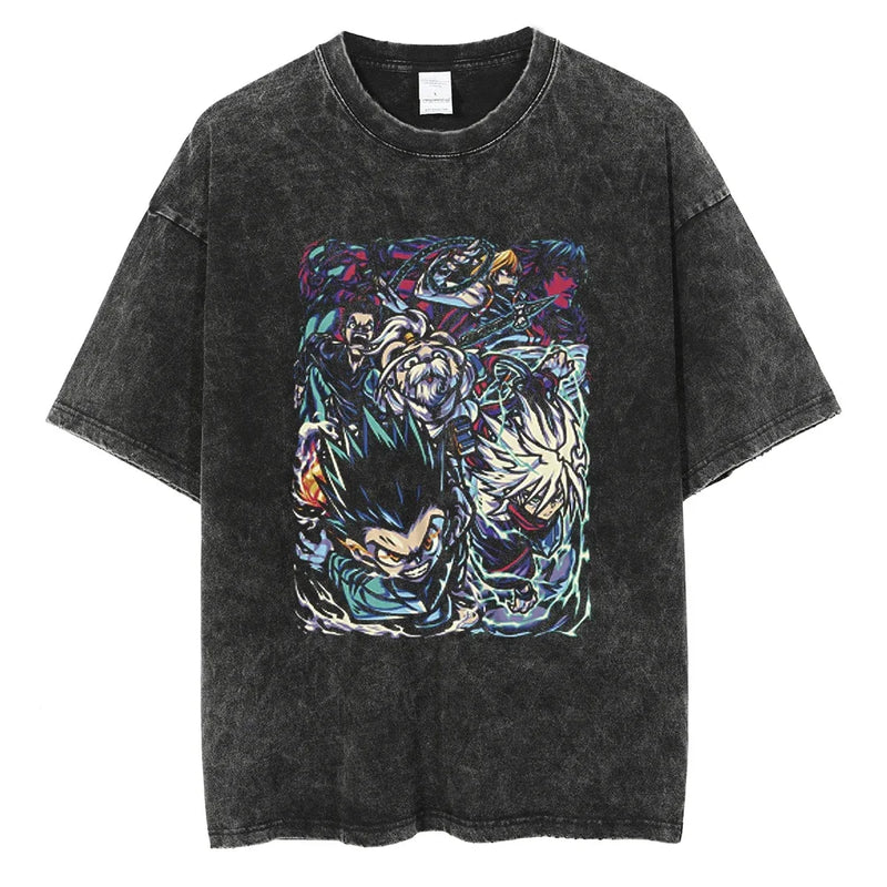 Camiseta Oversized Hunter×Hunter Kurapika Estilo Streetwear Vintage Unissex