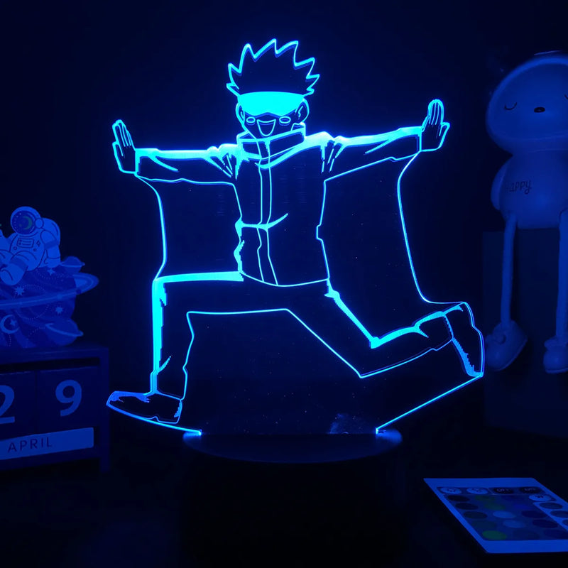 Luminária 3D LED Jujutsu Kaisen – Gojo, Sukuna e Megumi