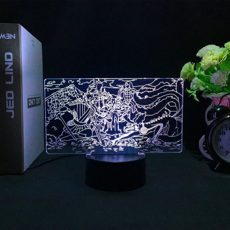 Luminária 3D LED Naruto – Minato Namikaze (Relâmpago Amarelo de Konoha)