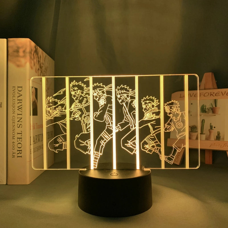 Luminária 3D LED Naruto Uzumaki – Time 7 (Sasuke, Kakashi, Naruto)