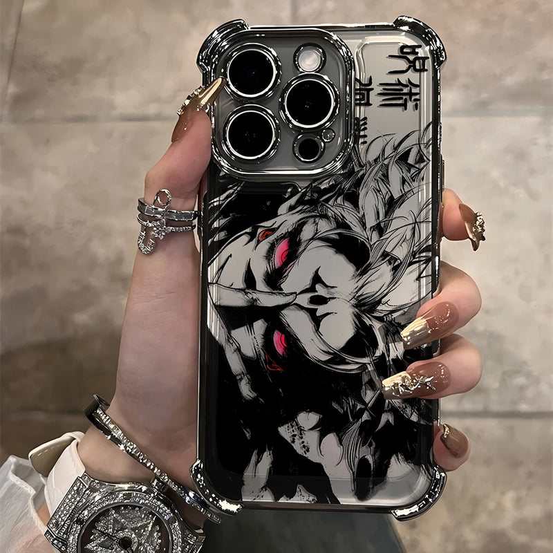 Case Gojo Satoru – Plating Armor Edition para iPhone | Proteção Reforçada & Acabamento Premium
