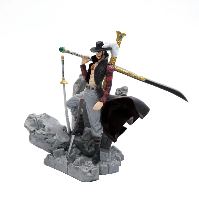 One Piece Figure – 14cm Dracule Mihawk Top Decisive Battle, PVC Colecionável