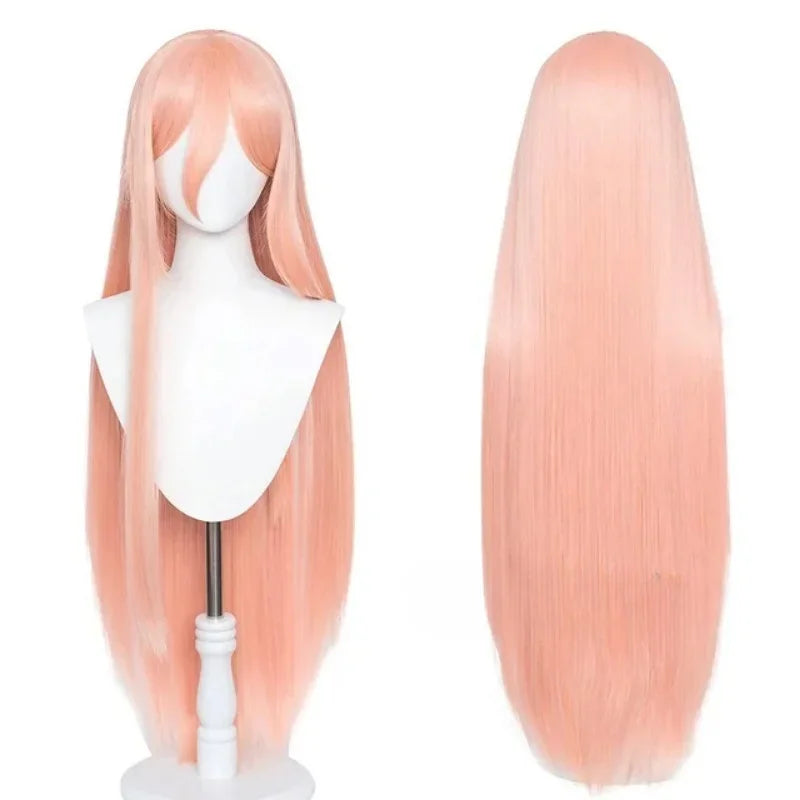 Peruca Cosplay Makima & Power – Chainsaw Man | Cabelo Sintético Premium + Chifres (Várias Opções)