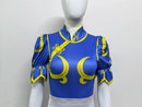 Street Fighter Chun-Li Cosplay Costume – Vestido Azul com Acessórios Feminino