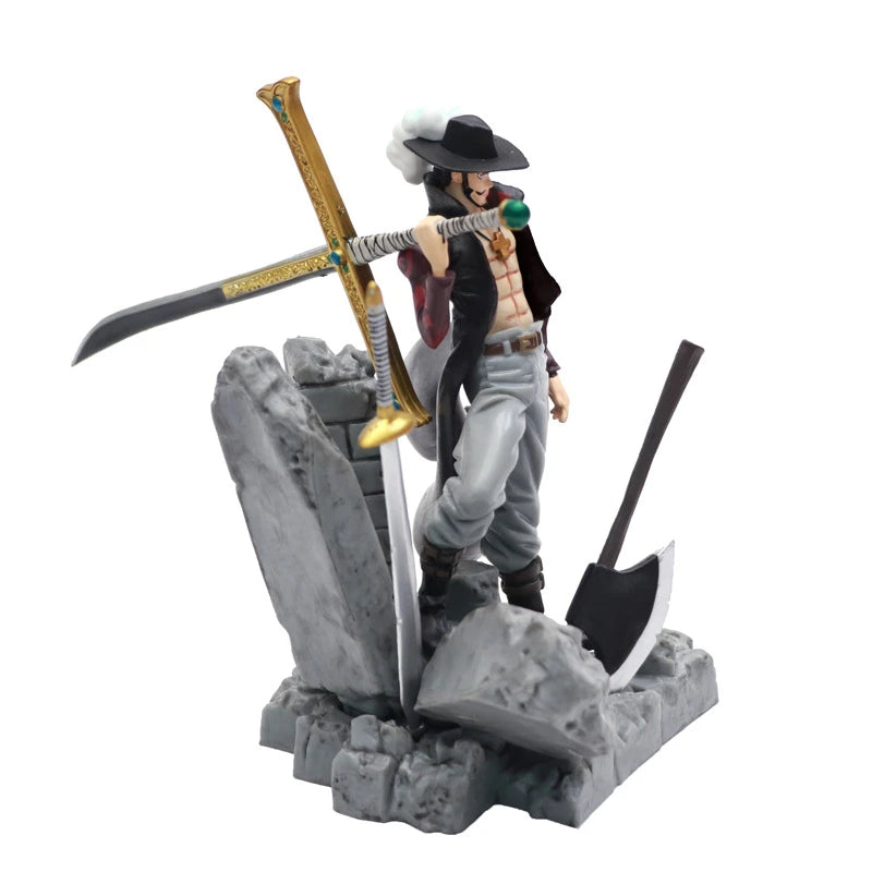 One Piece Figure – 14cm Dracule Mihawk Top Decisive Battle, PVC Colecionável
