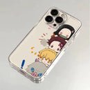 Case Demon Slayer Cute Edition – Transparente Premium para iPhone | TPU Flexível & Proteção