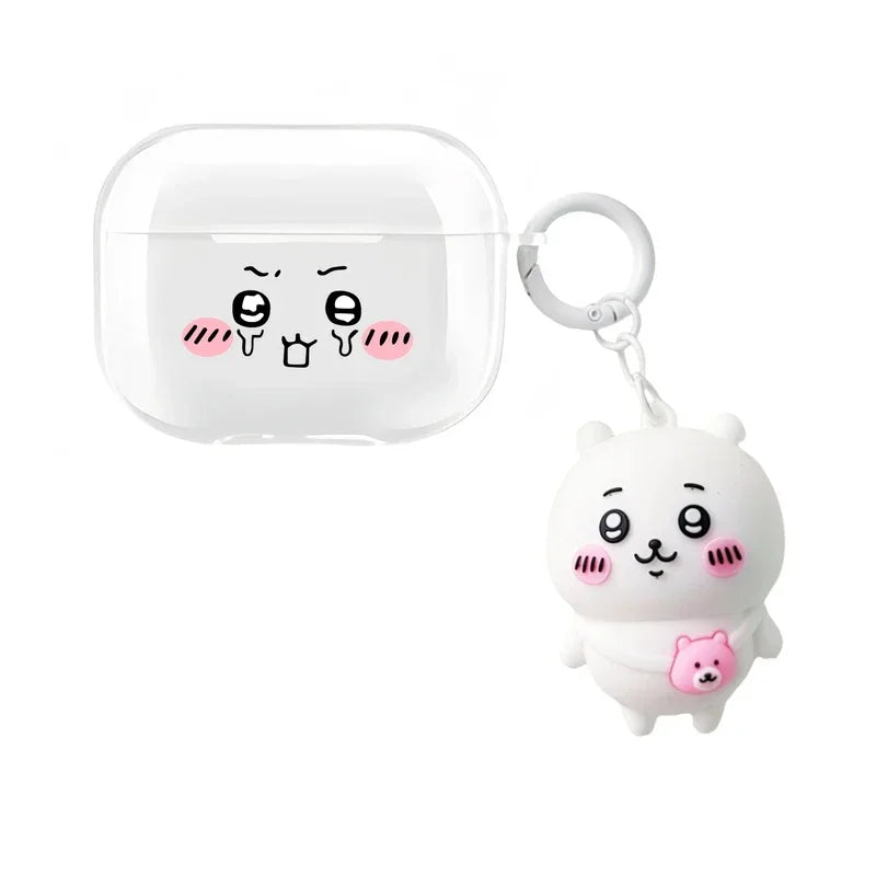 Case AirPods Chiikawa – Transparente com Pingente | AirPods 1/2/3/4/Pro/Pro 2/Pro 3